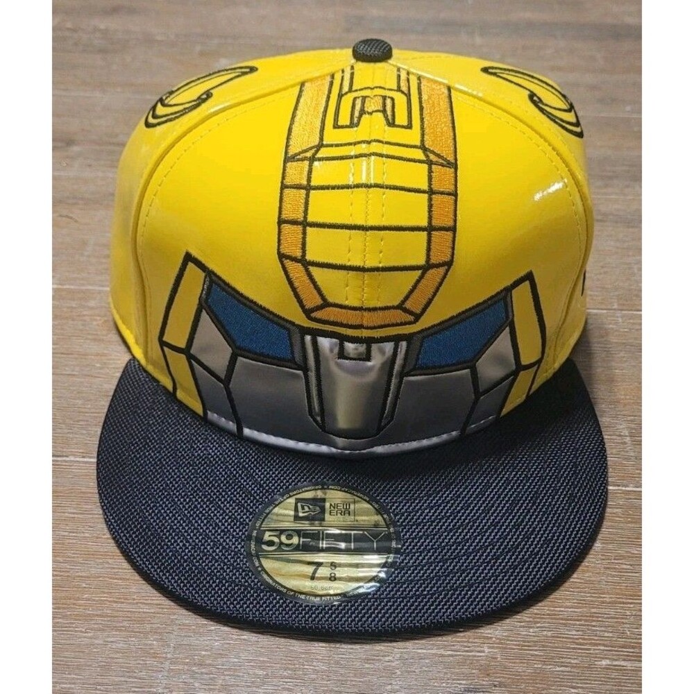 2011 Bumblebee Transformers Hat Shiny Yellow New Era 59FIFTY Fitted Sz 7 5/8 Cap